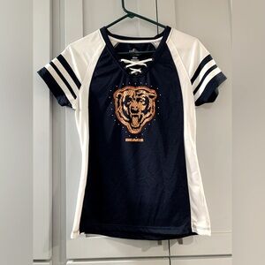 Majestic Women’s Small Chicago Bears Nylon Shirt jersey football NFL navy white